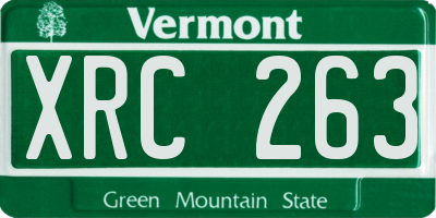 VT license plate XRC263
