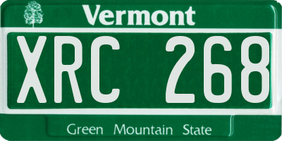 VT license plate XRC268