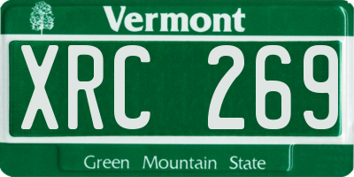 VT license plate XRC269