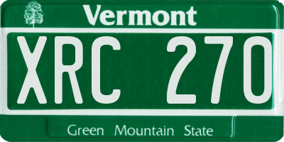VT license plate XRC270