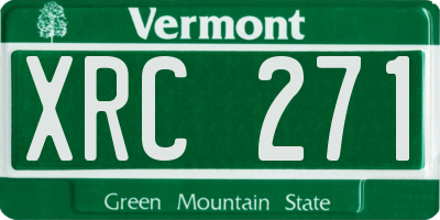 VT license plate XRC271
