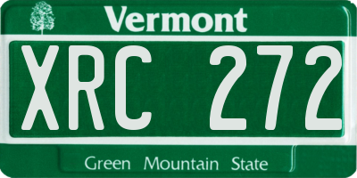 VT license plate XRC272