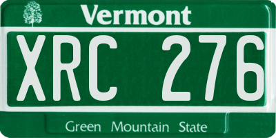 VT license plate XRC276