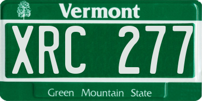 VT license plate XRC277
