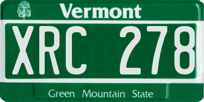 VT license plate XRC278