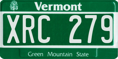 VT license plate XRC279