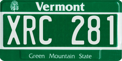 VT license plate XRC281