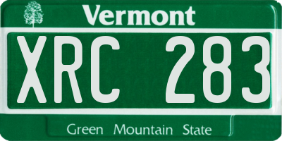 VT license plate XRC283