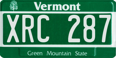 VT license plate XRC287