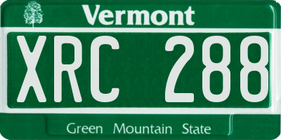 VT license plate XRC288