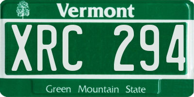 VT license plate XRC294