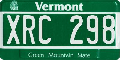 VT license plate XRC298