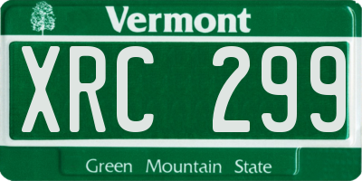 VT license plate XRC299