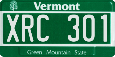 VT license plate XRC301