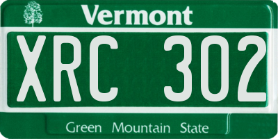 VT license plate XRC302