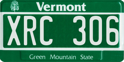 VT license plate XRC306