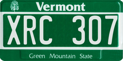 VT license plate XRC307