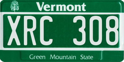 VT license plate XRC308