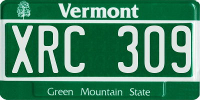 VT license plate XRC309