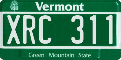 VT license plate XRC311