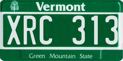 VT license plate XRC313