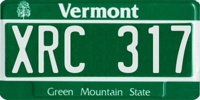 VT license plate XRC317