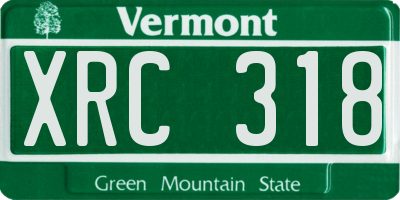 VT license plate XRC318