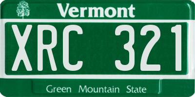VT license plate XRC321