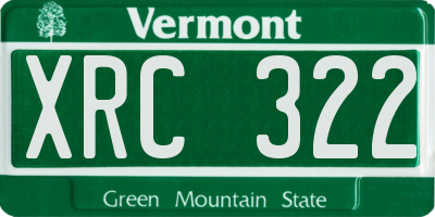 VT license plate XRC322