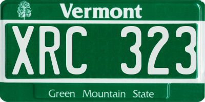 VT license plate XRC323