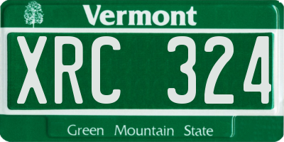 VT license plate XRC324