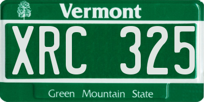 VT license plate XRC325