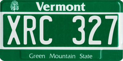 VT license plate XRC327