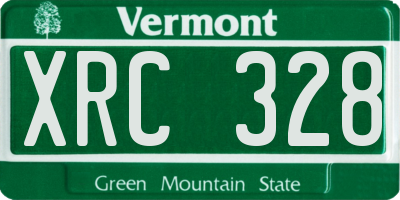 VT license plate XRC328
