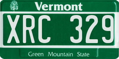 VT license plate XRC329