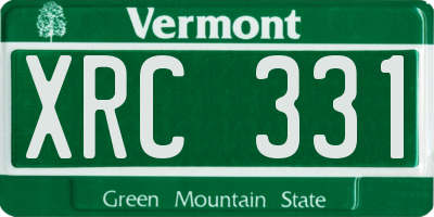 VT license plate XRC331