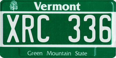 VT license plate XRC336