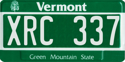 VT license plate XRC337
