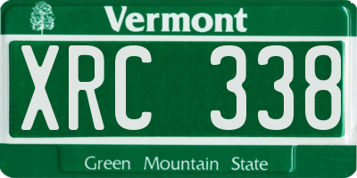 VT license plate XRC338