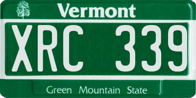 VT license plate XRC339