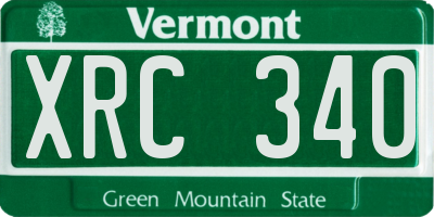 VT license plate XRC340
