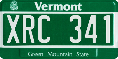 VT license plate XRC341