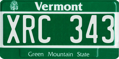VT license plate XRC343