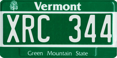 VT license plate XRC344