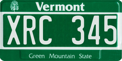 VT license plate XRC345