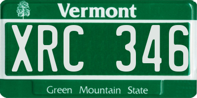 VT license plate XRC346