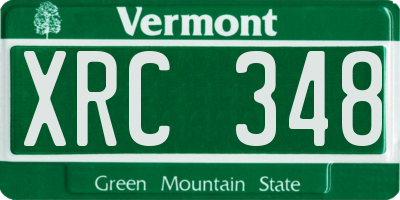 VT license plate XRC348