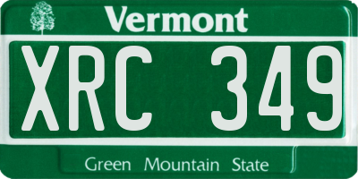 VT license plate XRC349