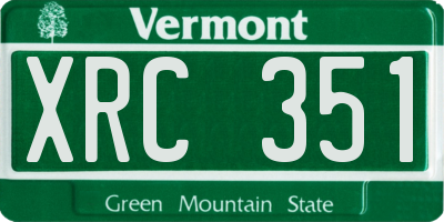 VT license plate XRC351