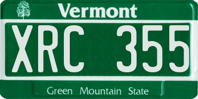 VT license plate XRC355